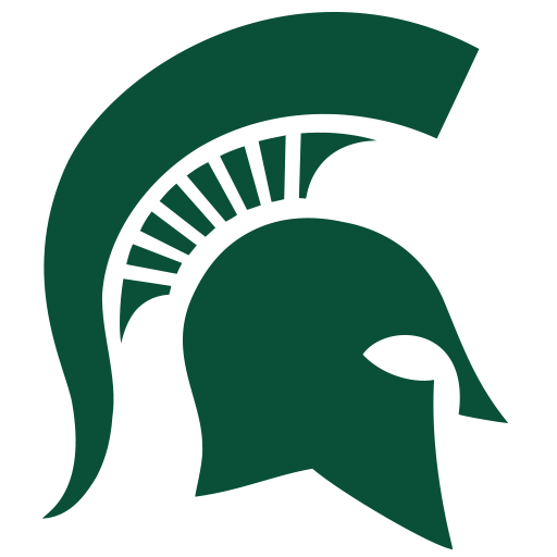 the Spartan helmet in MSU green